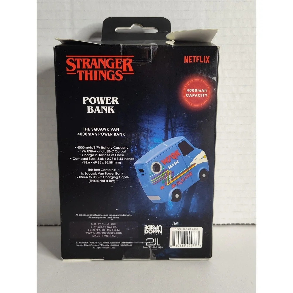 The Stranger Things The Squawk Van Power Bank 4000mAh BRAND NEW BOX DAMAGE